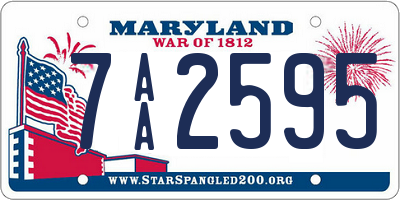 MD license plate 7AA2595