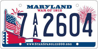 MD license plate 7AA2604