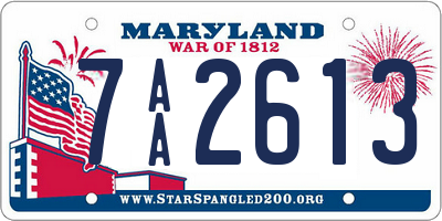 MD license plate 7AA2613