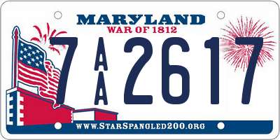 MD license plate 7AA2617
