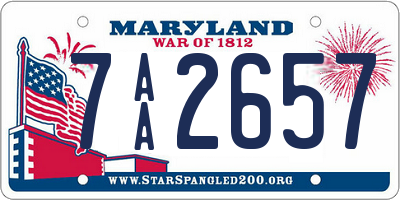 MD license plate 7AA2657