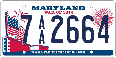 MD license plate 7AA2664