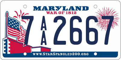 MD license plate 7AA2667