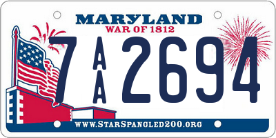 MD license plate 7AA2694