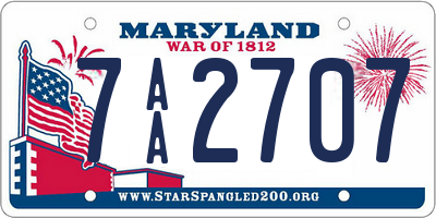 MD license plate 7AA2707