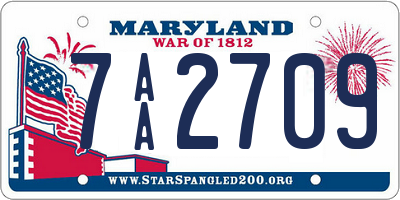 MD license plate 7AA2709