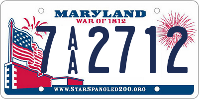 MD license plate 7AA2712
