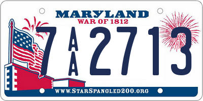MD license plate 7AA2713