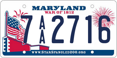 MD license plate 7AA2716