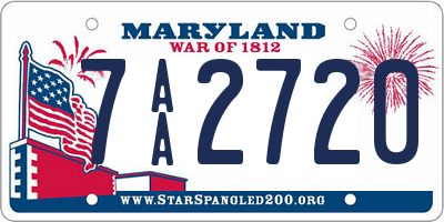 MD license plate 7AA2720