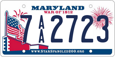 MD license plate 7AA2723