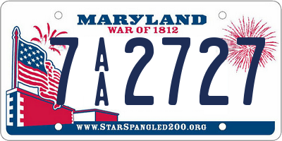 MD license plate 7AA2727