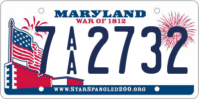 MD license plate 7AA2732