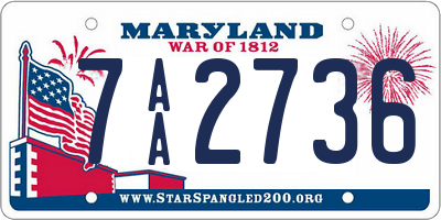 MD license plate 7AA2736