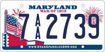 MD license plate 7AA2739