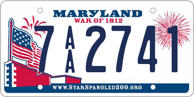 MD license plate 7AA2741