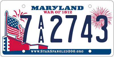MD license plate 7AA2743