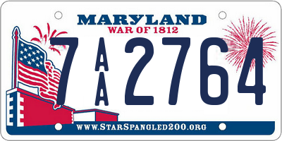 MD license plate 7AA2764