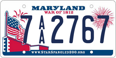 MD license plate 7AA2767