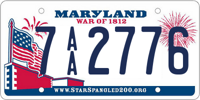 MD license plate 7AA2776