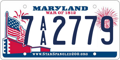 MD license plate 7AA2779