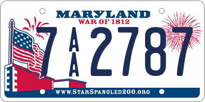 MD license plate 7AA2787