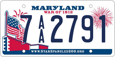 MD license plate 7AA2791