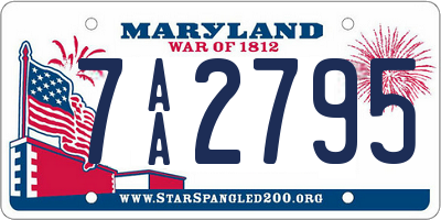 MD license plate 7AA2795