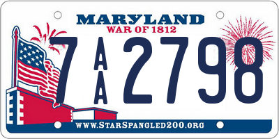 MD license plate 7AA2798