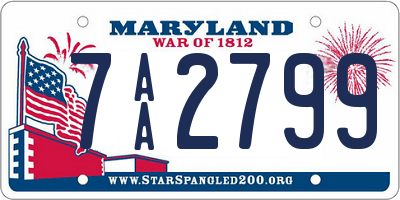 MD license plate 7AA2799