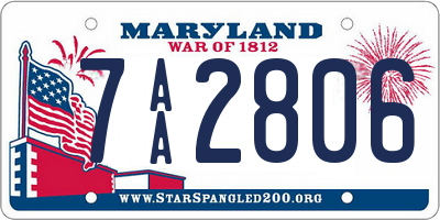 MD license plate 7AA2806