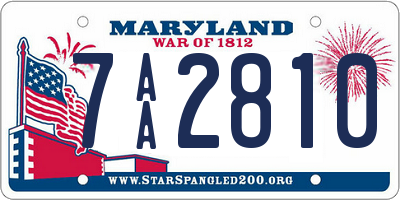 MD license plate 7AA2810