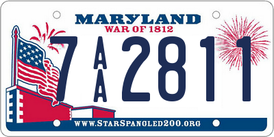 MD license plate 7AA2811