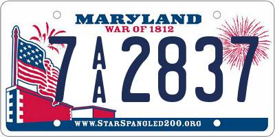 MD license plate 7AA2837