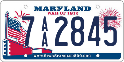 MD license plate 7AA2845