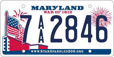 MD license plate 7AA2846