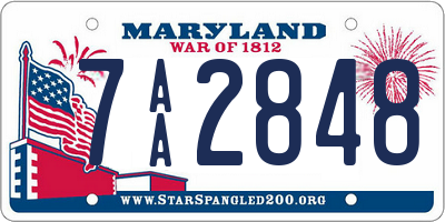 MD license plate 7AA2848