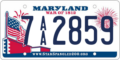 MD license plate 7AA2859