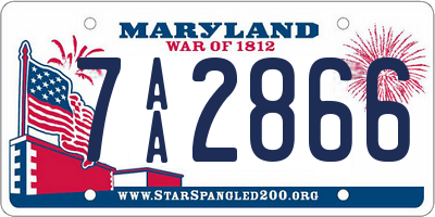 MD license plate 7AA2866