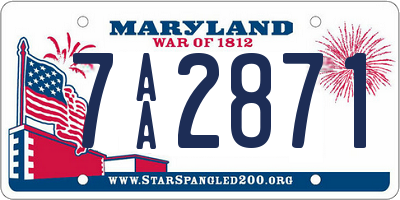 MD license plate 7AA2871