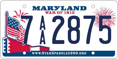 MD license plate 7AA2875