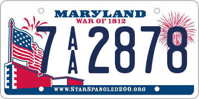 MD license plate 7AA2878