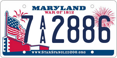 MD license plate 7AA2886