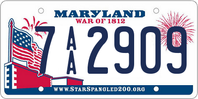 MD license plate 7AA2909