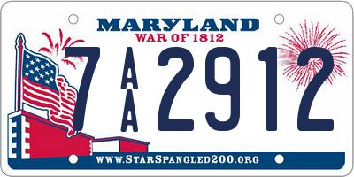 MD license plate 7AA2912