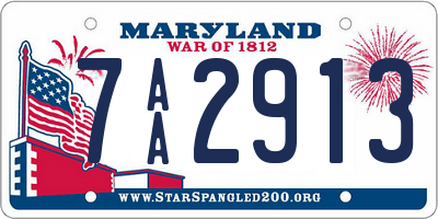 MD license plate 7AA2913