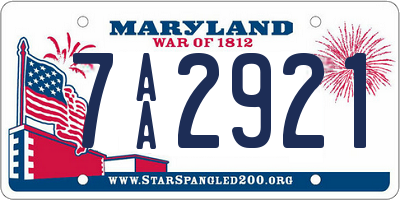 MD license plate 7AA2921