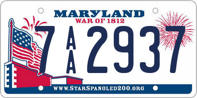 MD license plate 7AA2937