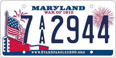 MD license plate 7AA2944