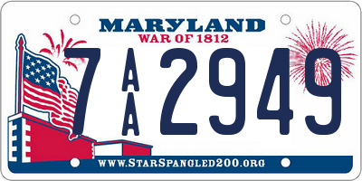 MD license plate 7AA2949